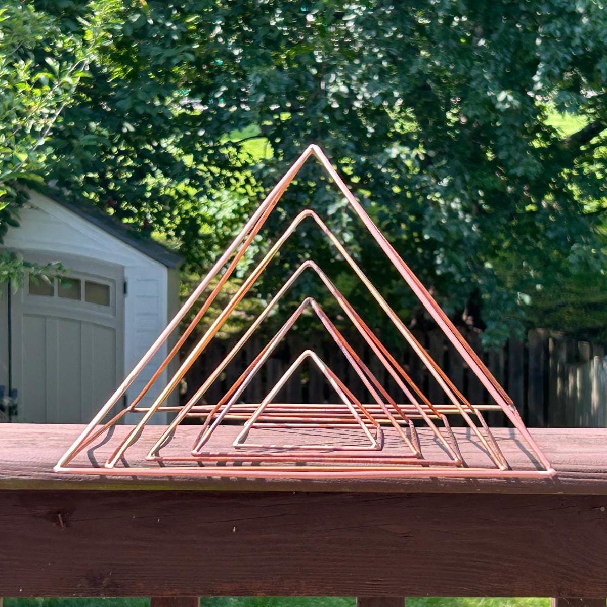 Handcrafted Copper Pyramid – Sacred Geometry Pyramid for Crystals, Meditation & Manifestation