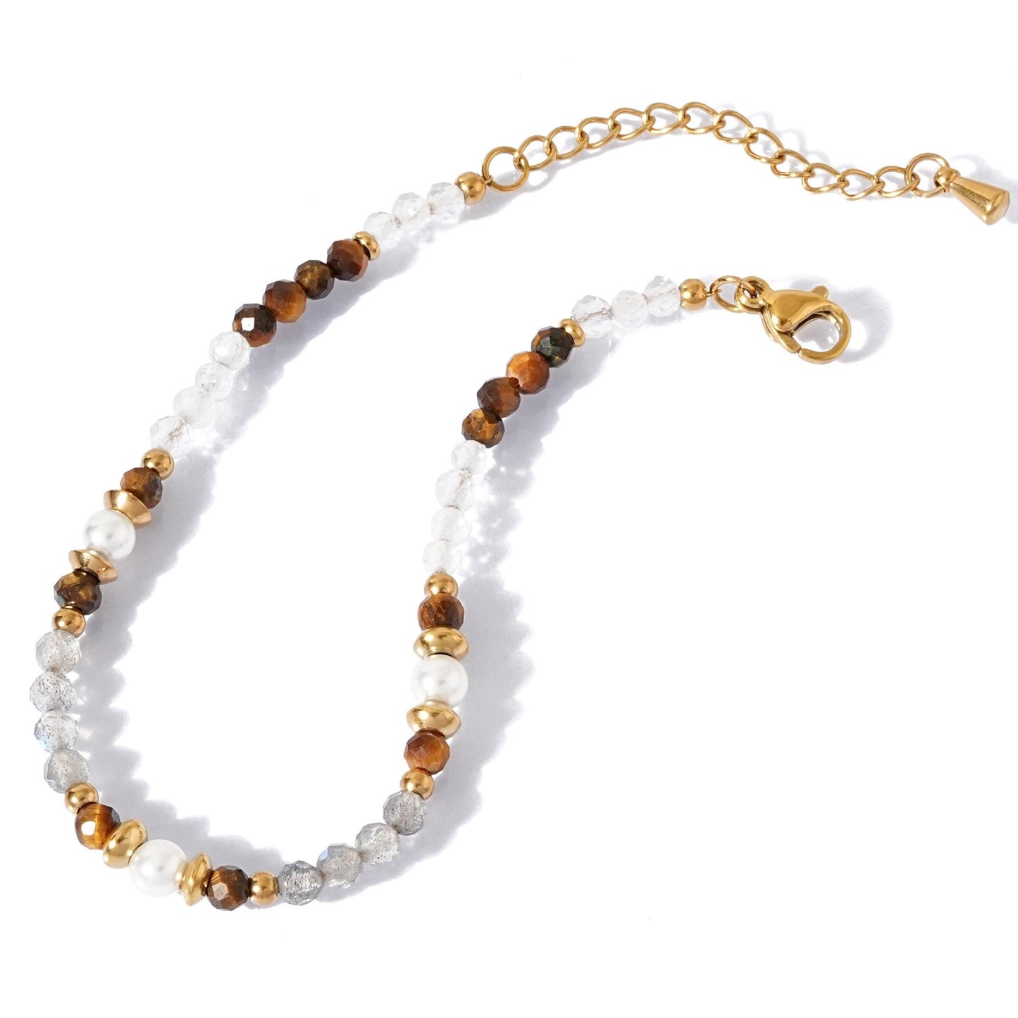 Labradorite & Tiger’s Eye Bracelet – Golden Aura Healing Crystal Jewelry for Empowerment