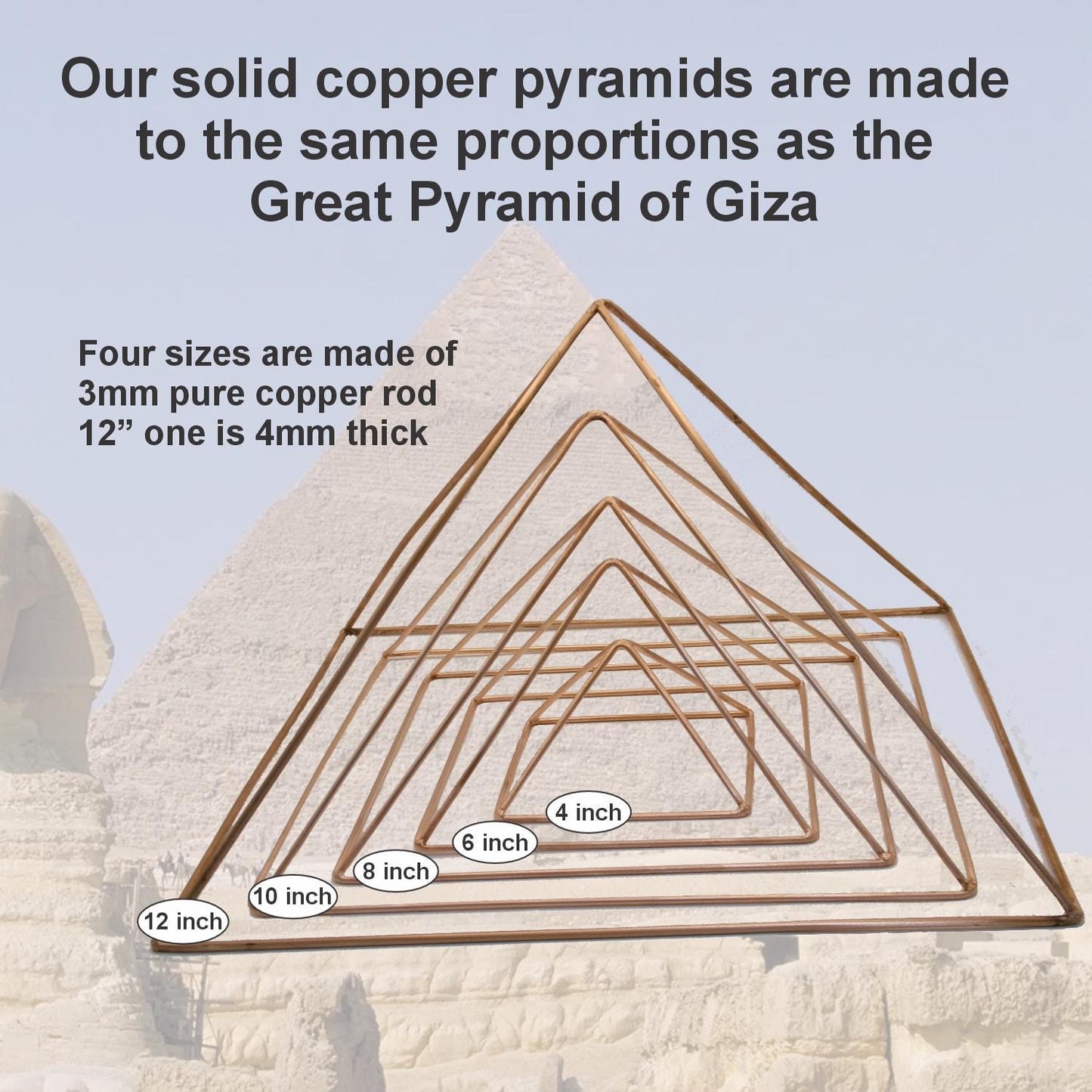 Handcrafted Copper Pyramid – Sacred Geometry Pyramid for Crystals, Meditation & Manifestation
