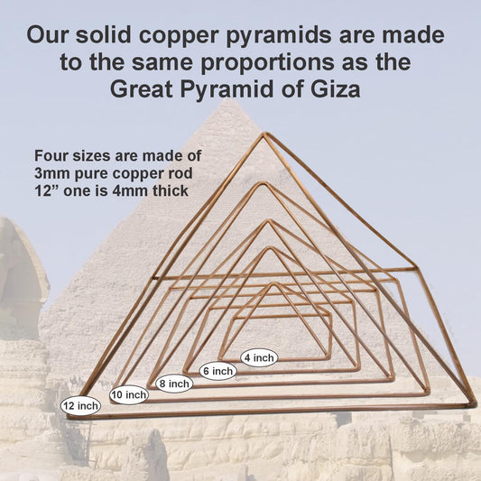 Handcrafted Copper Pyramid – Sacred Geometry Pyramid for Crystals, Meditation & Manifestation