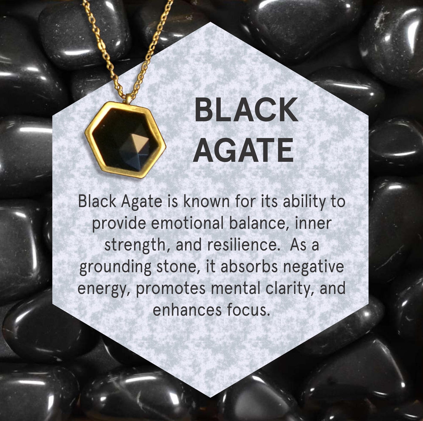 Black Agate Protection Necklace – Genuine Crystal Jewelry Gift for Girlfriend, Healing & Bridesmaid