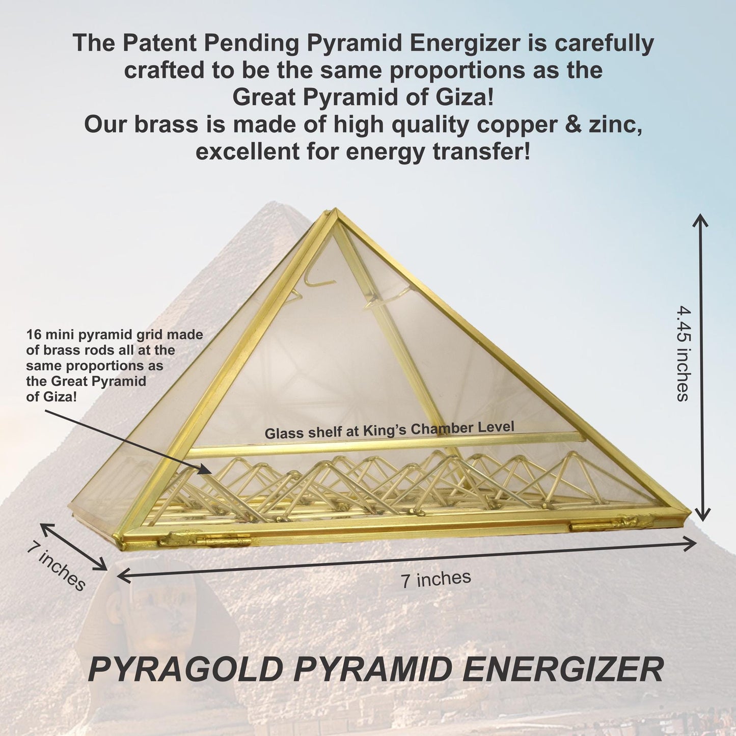 Brass Pyramid Crystal & Jewelry Charger: Energy Healing Display