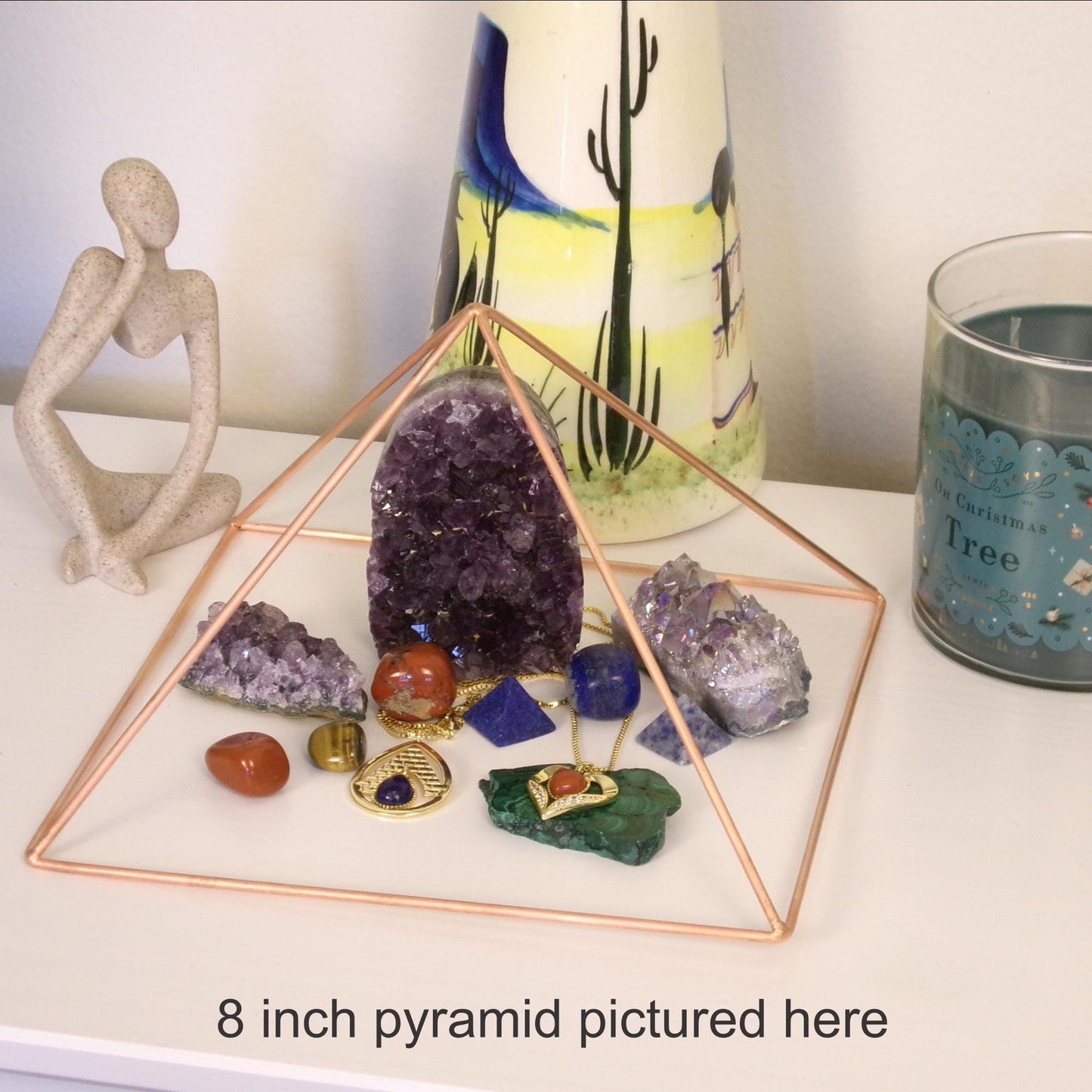 Handcrafted Copper Pyramid – Sacred Geometry Pyramid for Crystals, Meditation & Manifestation