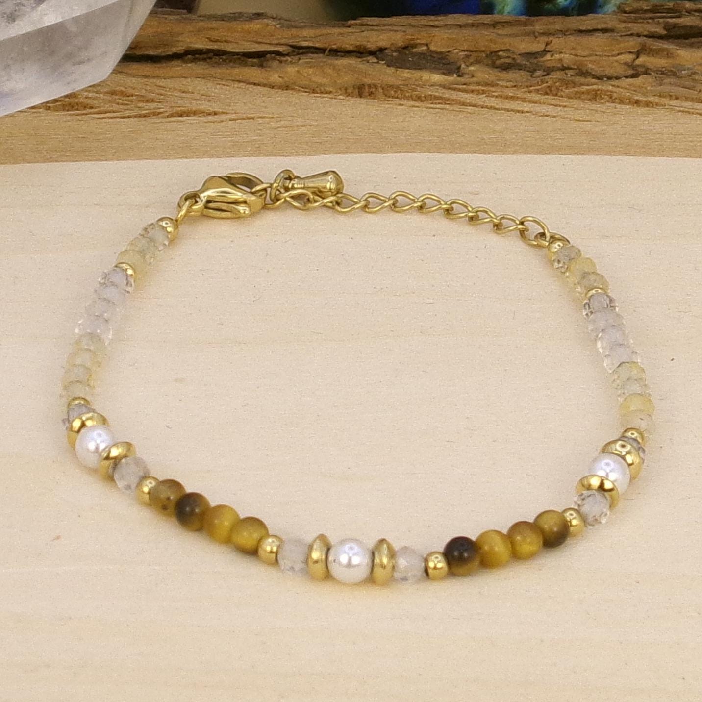 Glow Getter Bracelet – Citrine, Tiger’s Eye & Clear Quartz Crystal Healing Jewelry