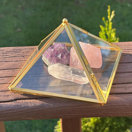Brass WishCatcher Pyramid – Copper Crystal & Jewelry Energizer for Healing, Manifestation & Luck
